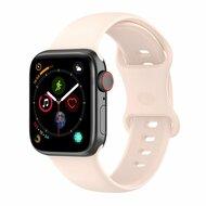 Siliconen sportbandje - Zandroze - Maat: S/M - Geschikt voor Apple Watch 44mm / 45mm / 46mm / 49mm