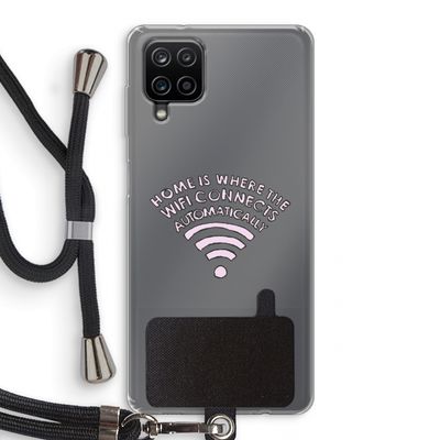 Home Is Where The Wifi Is: Samsung Galaxy A12 Transparant Hoesje met koord