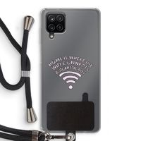 Home Is Where The Wifi Is: Samsung Galaxy A12 Transparant Hoesje met koord