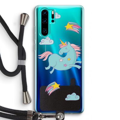 Vliegende eenhoorn: Huawei P30 Pro Transparant Hoesje met koord