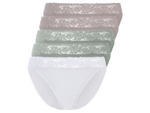 esmara 5 dames slips (grijs/mint/wit, XL (48/50))
