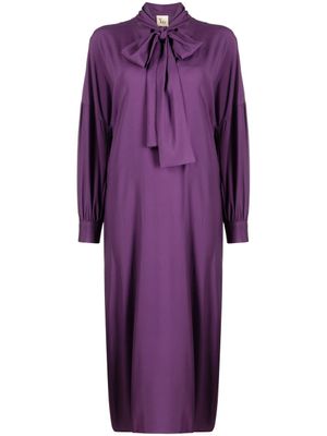 PAULA robe mi-longue à détail de foulard - Violet