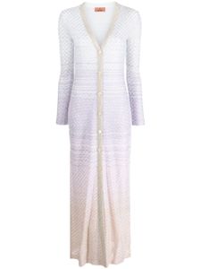 Missoni cardigan long à ornements de sequins - Bleu