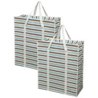 Grote opberg tas voor dekens/kussens/speelgoed - 2x - met rits - Retro kleuren mix - 55 x 27 x 65 cm Grote opberg tas voor dekens/kussens/speelgoed - 2x - met rits - Retro kleuren mix - 55 x 27 x 65 cm