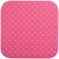 Douche/bad anti-slip mat badkamer - rubber - fuchsia roze - 54 x 54 cm - vierkant