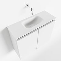 Toiletmeubel Mondiaz Ture | 60 cm | Meubelkleur Talc | Eden wastafel Talc Midden | Zonder kraangat