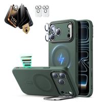 iPhone 17 Pro Bundle Cloud Soft Magnetic Case (Stash Stand) and Armorite Pro Privacy Screen Protector - Olive Green