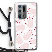 Hands pink: Huawei P40 Pro Plus Transparant Hoesje met koord