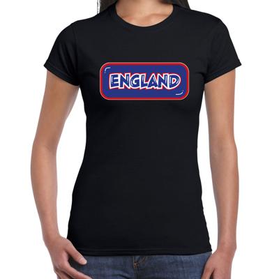 Verkleed T-shirt voor dames - Engeland - zwart - supporter - themafeest Verkleed T-shirt voor dames - Engeland - zwart - supporter - themafeest