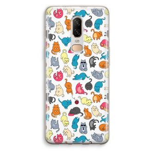 Kleurrijke katten: OnePlus 6 Transparant Hoesje