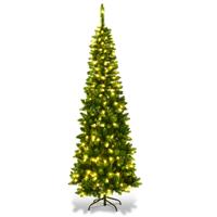 225 cm Kerstboom Hoge Kwaliteit PVC Naalden Potlood Vormige Kerstboom Groen