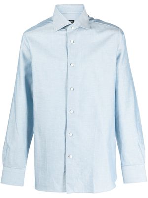 Zegna Effen overhemd - Blauw