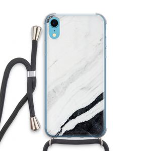 Elegante marmer: iPhone XR Transparant Hoesje met koord