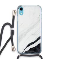 Elegante marmer: iPhone XR Transparant Hoesje met koord
