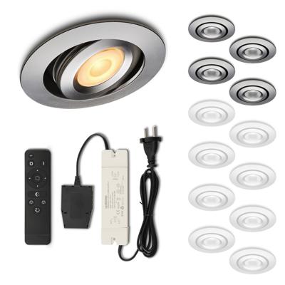 Set LED-inbouwspot met afstandsbediening Piccolo zilver 3W dimbaar 1-12 stuks