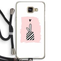 Zwart-wit cactus: Samsung Galaxy A5 (2016) Transparant Hoesje met koord