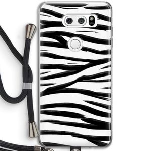 Zebra pattern: LG V30 Transparant Hoesje met koord