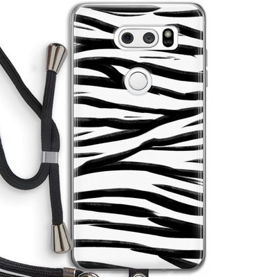 Zebra pattern: LG V30 Transparant Hoesje met koord