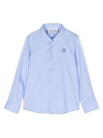 TRUSSARDI JUNIOR chemise boutonnée à logo brodé - Bleu