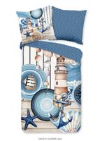 HIP Dekbedovertrek "mandalas/ maritiem" - Blauw - (135x200 cm) - Katoen Satijn