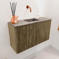 Toiletmeubel Mondiaz Joya Dlux | 70 cm | Meubelkleur Dusk | Faye wastafel Oza Wasbak Midden | Zonder kraangat(en)