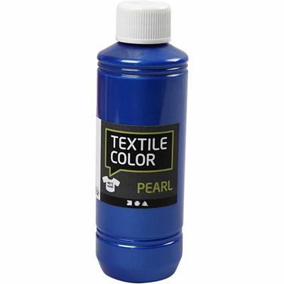 Creativ Company Textielkleur, parelmoer, blauw, 250 ml/ 1 fles