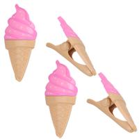 Gerimport Handdoekknijpers - 4x - bruin - ijsje - handdoekklem - kunststof