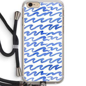 Blauwe golven: iPhone 6 PLUS / 6S PLUS Transparant Hoesje met koord
