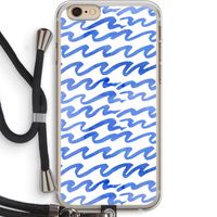 Blauwe golven: iPhone 6 PLUS / 6S PLUS Transparant Hoesje met koord