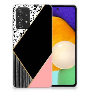 Samsung Galaxy A52 (5G/4G) TPU Hoesje Zwart Roze Vormen