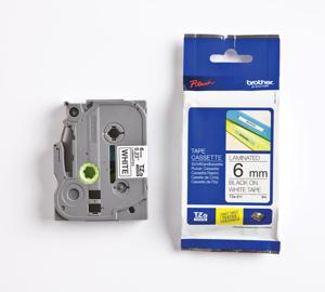 Brother TZe tape voor P-Touch 6 mm, zwart op wit