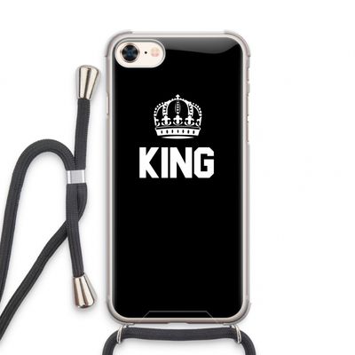 King zwart: iPhone 7 Transparant Hoesje met koord