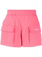 MSGM short de sport à logo brodé - Rose