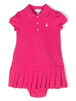 POLO RALPH LAUREN KIDS robe plissée à broderie Pony - Rose - thumbnail