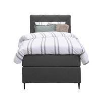 Leen Bakker - Boxspring Liv Geruit - Antraciet - 90x200 Cm - Slanke Poot - Stof - Grijs