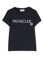 Moncler Enfant t-shirt en coton à logo brodé - Bleu - thumbnail