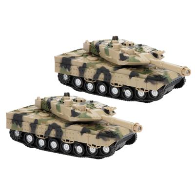 Tank militair - 2x - frictie - met licht en geluid - camouflagenieuw - speelgoed tank