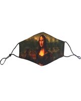 Mondkapje met Mona Lisa afbeelding - thumbnail