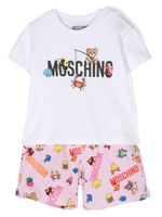 Moschino Kids ensemble en coton à logo Teddy Bear - Rose