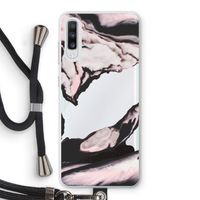 Roze stroom: Samsung Galaxy A70 Transparant Hoesje met koord Roze stroom: Samsung Galaxy A70 Transparant Hoesje met koord