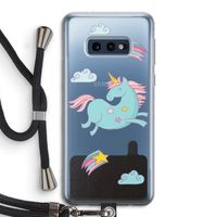 Vliegende eenhoorn: Samsung Galaxy S10e Transparant Hoesje met koord