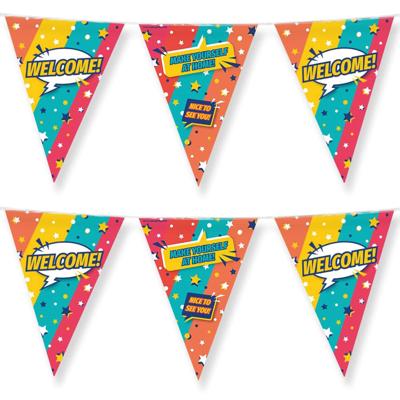 2x paperdreams vlaggenlijn - welkom feest- 10m - diverse kleuren - folie