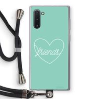 Friends heart pastel: Samsung Galaxy Note 10 Transparant Hoesje met koord