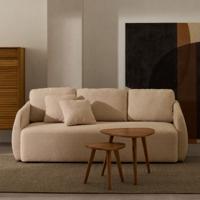 Kave Home 3-zits Slaapbank 'Laira' Chenille, kleur Ecru