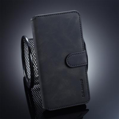 DG. MING Retro olie kant horizontaal flip beschermhoes voor Huawei P30 met houder & kaartsleuven & portemonnee (zwart)