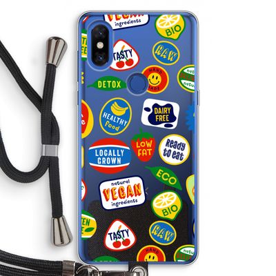 Fruitsticker: Xiaomi Mi Mix 3 Transparant Hoesje met koord