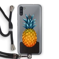 Grote ananas: Samsung Galaxy A11 Transparant Hoesje met koord