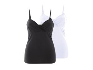 esmara 2 dames voedingstops (Zwart/wit, XL (48/50))
