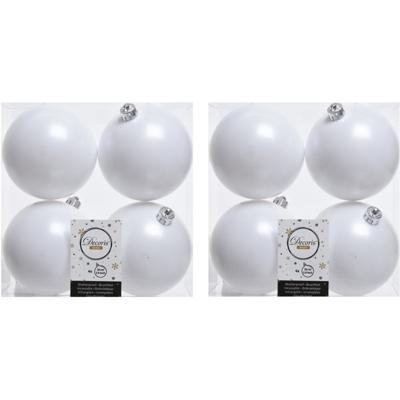 Decoris Kerstballen - 32x st - wit - 10 cm - kunststof - kerstversiering Decoris Kerstballen - 32x st - wit - 10 cm - kunststof - kerstversiering