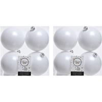 Decoris Kerstballen - 32x st - wit - 10 cm - kunststof - kerstversiering Decoris Kerstballen - 32x st - wit - 10 cm - kunststof - kerstversiering